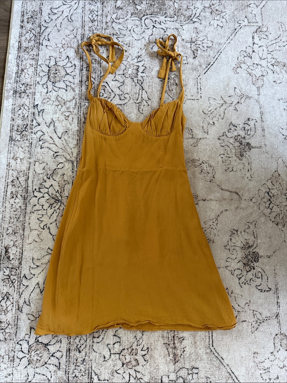 Wilfred Mustard Tie-Strap mini Sundress size small